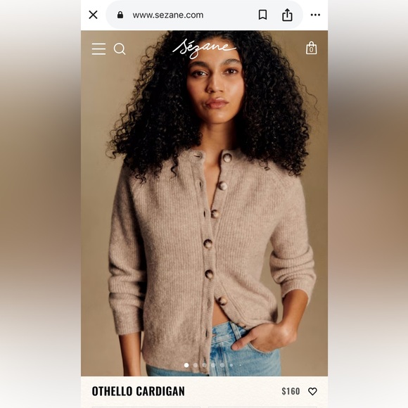 Sezane Othello Cardigan in Light Beige - Picture 2 of 2